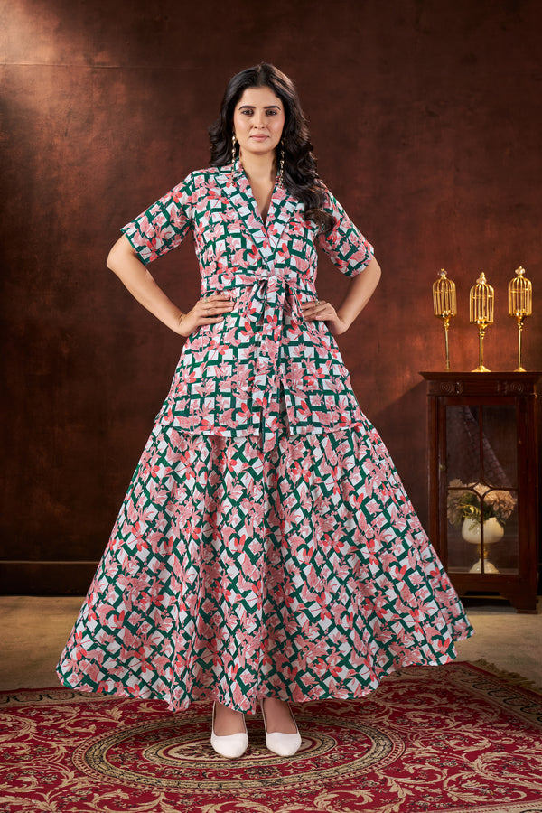 TARA - Modern Indo-Western Floral Co-ord Set