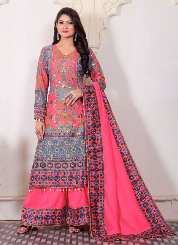 LEEHI HEAVY FANCY PLAZZO PAIR WITH DUPATTA SET