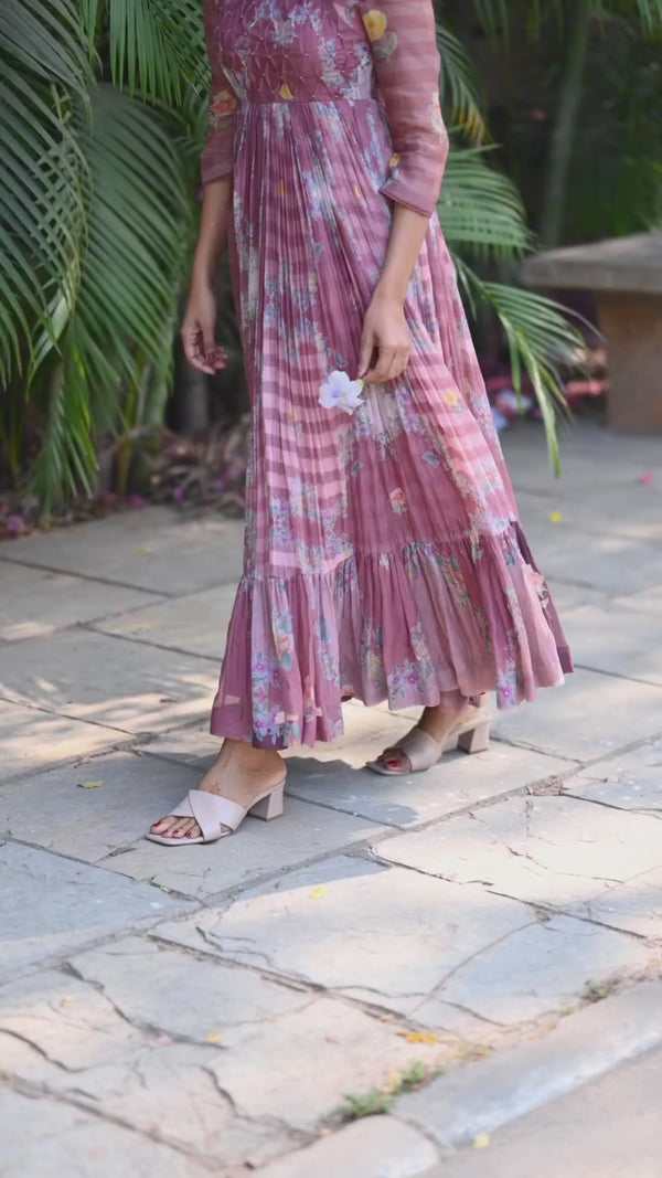 MISTY-HEAVY FANCY LONG WESTERN DRESS